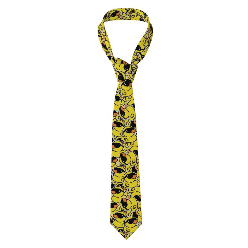 Skinny Tie Men - Cravate Homme Motif Canards en Caoutchouc