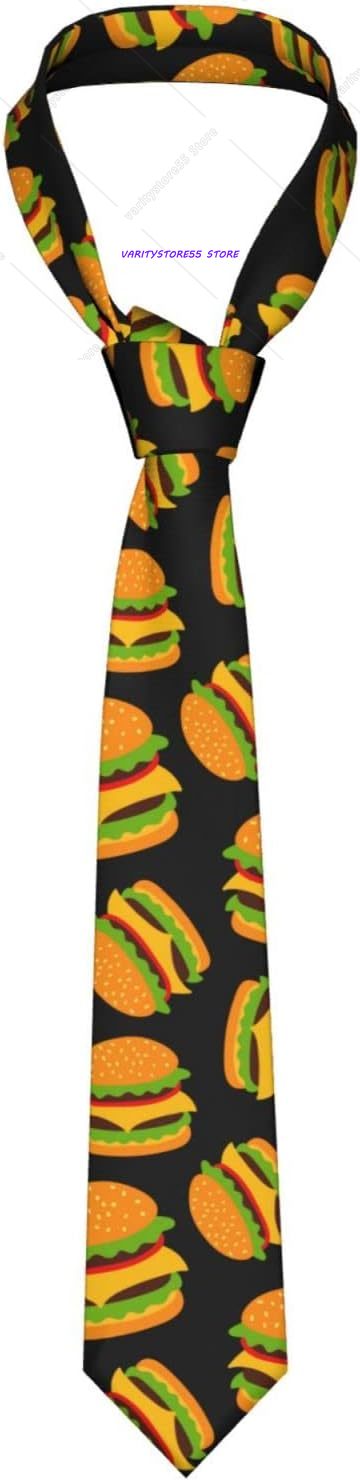 Skinny Tie Men - Cravate skinny pour homme Hamburger, cravate