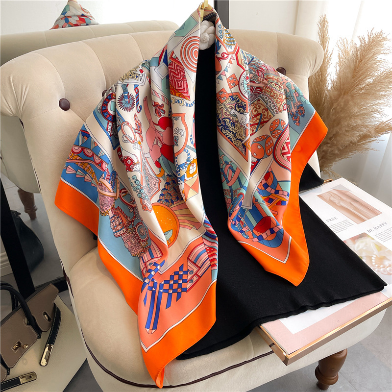 Nouveau Foulard Carré en Soie  - Head Wrap Turban avis et prix